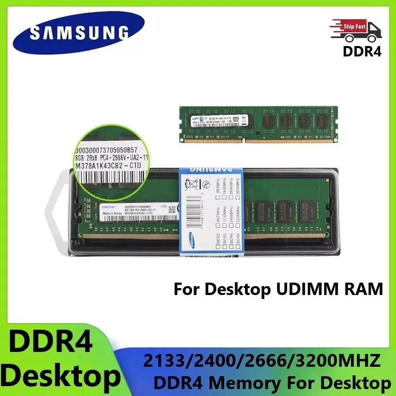 SAMSUNG Desktop-Speicher DDR4 UDIMM RAM 16 GB 8 GB 4 GB Desktops Ram 3200 MHz 2666 MHz 2400 MHz 2133 Hochleistungs-Speicher DIMM Rams