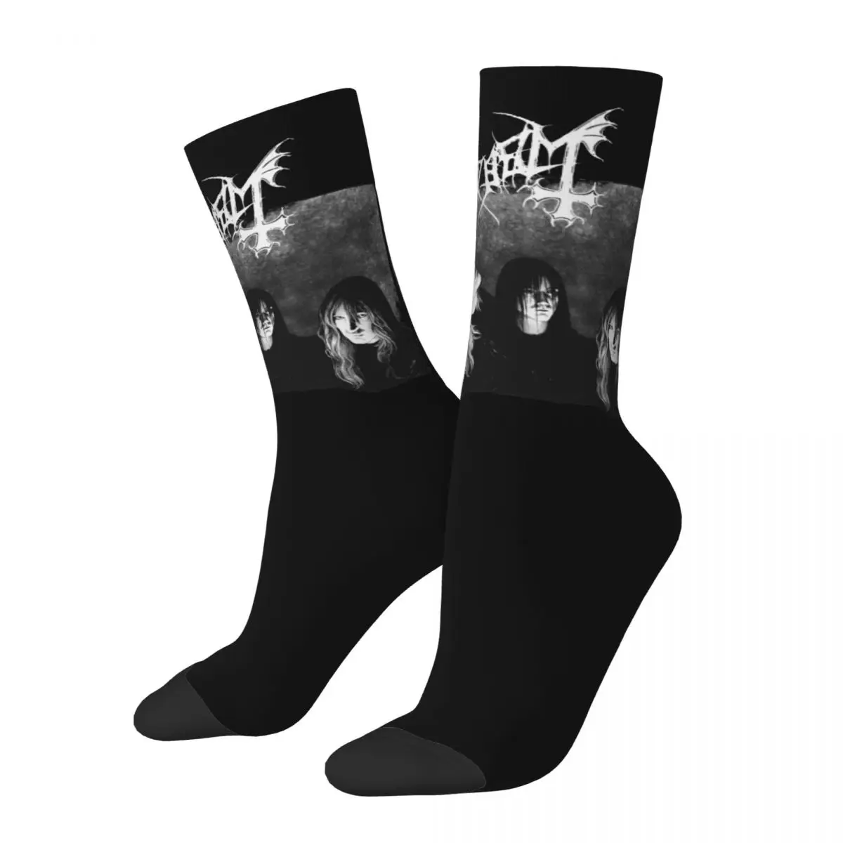 

Retro Mayhem Heavy Metal Basketball Socks Death Rock Polyester Crew Socks for Women Men Breathable