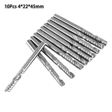 

10Pcs Router Bits Single Flute Spiral End Mill Cutter CNC Wood Cutters For 3D Relief Sculpturing Cutting Engraving Slotting