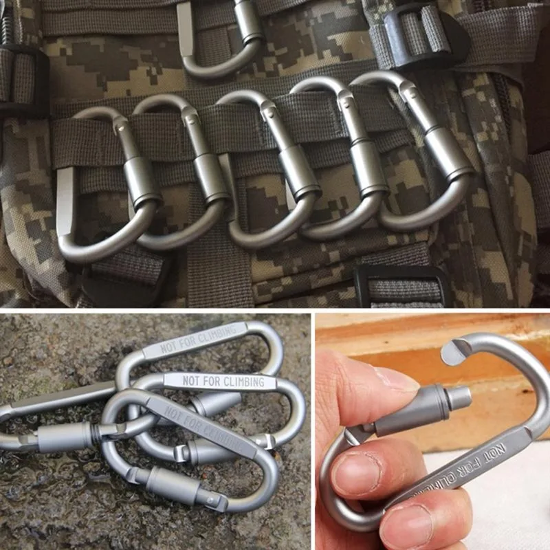 Description Picture 5 of item6PCs Aluminium Alloy Colorful Carabiners Safety Buckles Outdoor Sports Keychain Climbing Button Camping Hiking Key Hook