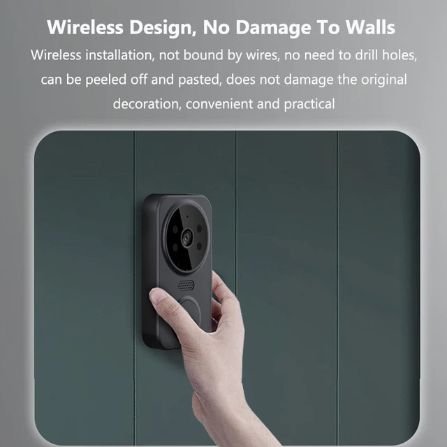 WiFi Video Doorbell Smart Home Door Bell Night Vision Wireless Visual Intercom Doorbell Two-Way Audio Visual Doorbell Monitoring 6