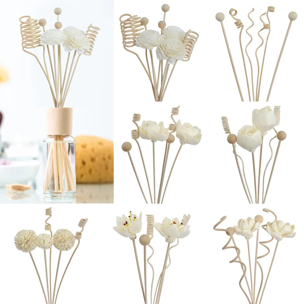 Fragrance Diffuser Refill Stick DIY 6PCS/8PCS/9PCS Artificial Flower Rattan Reed Fragrance Aroma Diffuser Refill Stick Floral