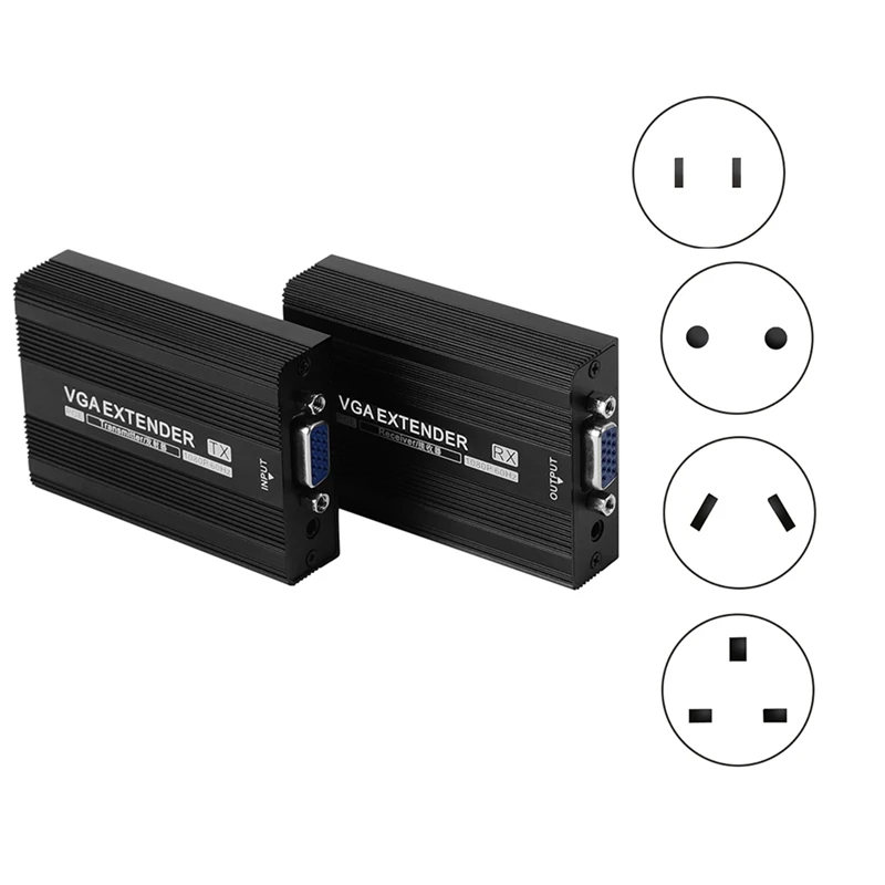 150M Vga Network Extender Rj45 Vga Extender Ricevitore Trasmettitore Audio Per Alimentatore Poe 1Set