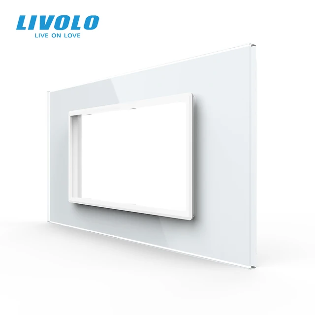 LIVOLO Big Hole สําหรับซ็อกเก็ตคู่โมดูลสวิทช์,แก้วคริสตัลเพิร์ล, แผงเดี่ยวพร้อมรู 142 มม.* 78 มม. 1