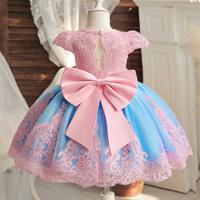 Robe de princesse brodée pour filles, tenue de fête d'anniversaire