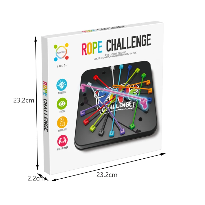 【New release】 Kids Logical Thinking Puzzle Board Games Toys Solving Rope Challenge for Educational.