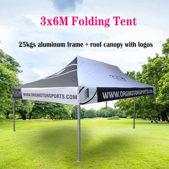 Gazebo in alluminio per esterni con tenda pieghevole da 10FT * 20FT con tessuto resistente Stampa completa di logo Loghi personalizzati per la promozione aziendale 1