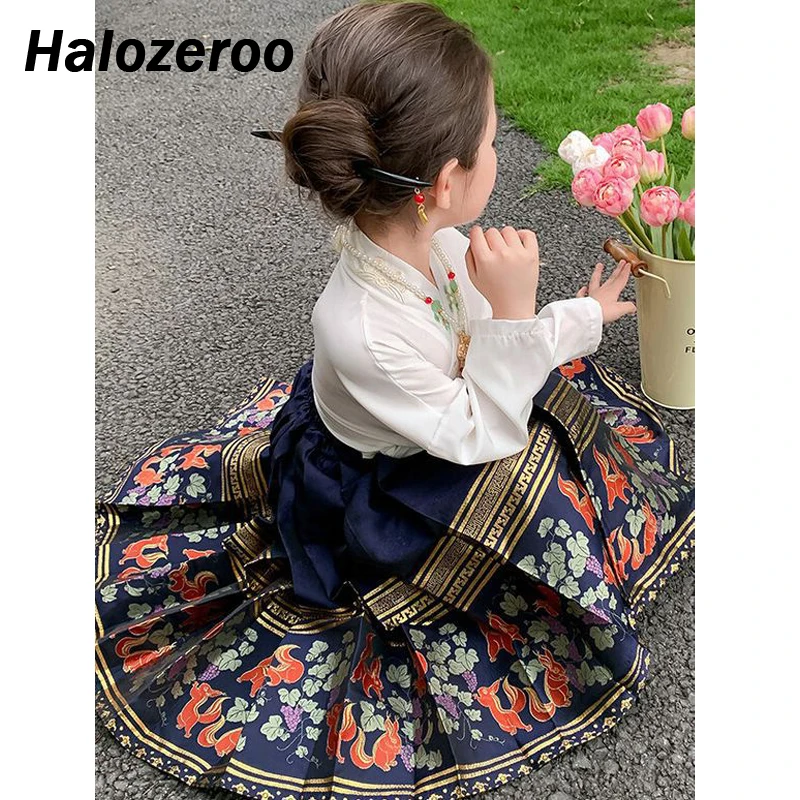 

Autumn Baby Girls Clothing Sets Children Dress Toddler Long Skirts Kids Cotton Suit Clothes Horse Face Skirts Fashion Clothes