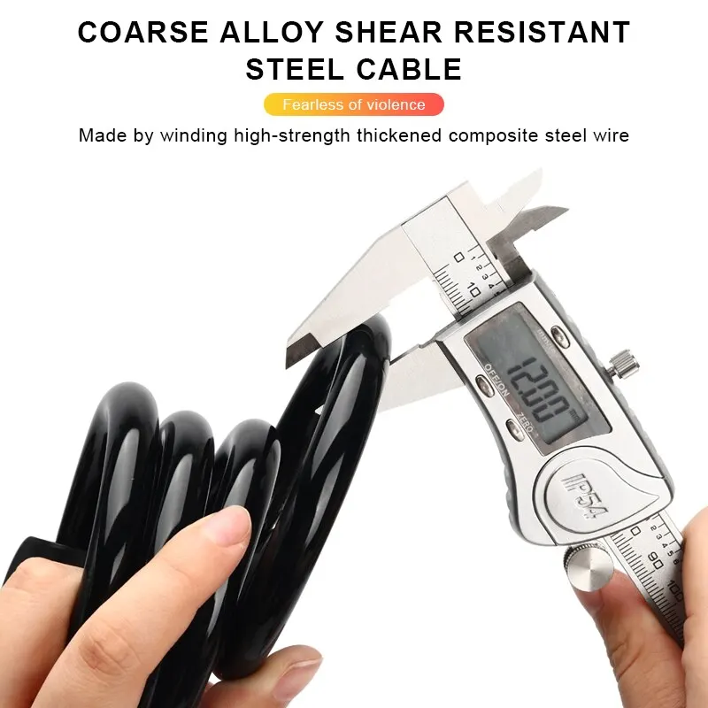 RIDERACE High-Security Portable Bicycle Cable Lock for Anti-Theft Protection