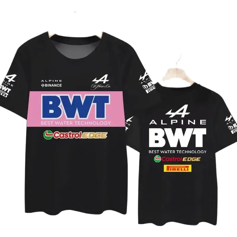 Racing Suits Car Fans Men's and Women's T-shirt Summer Children's Sports 3D Printed Round Neck Short-sleeve T-shirts Tops