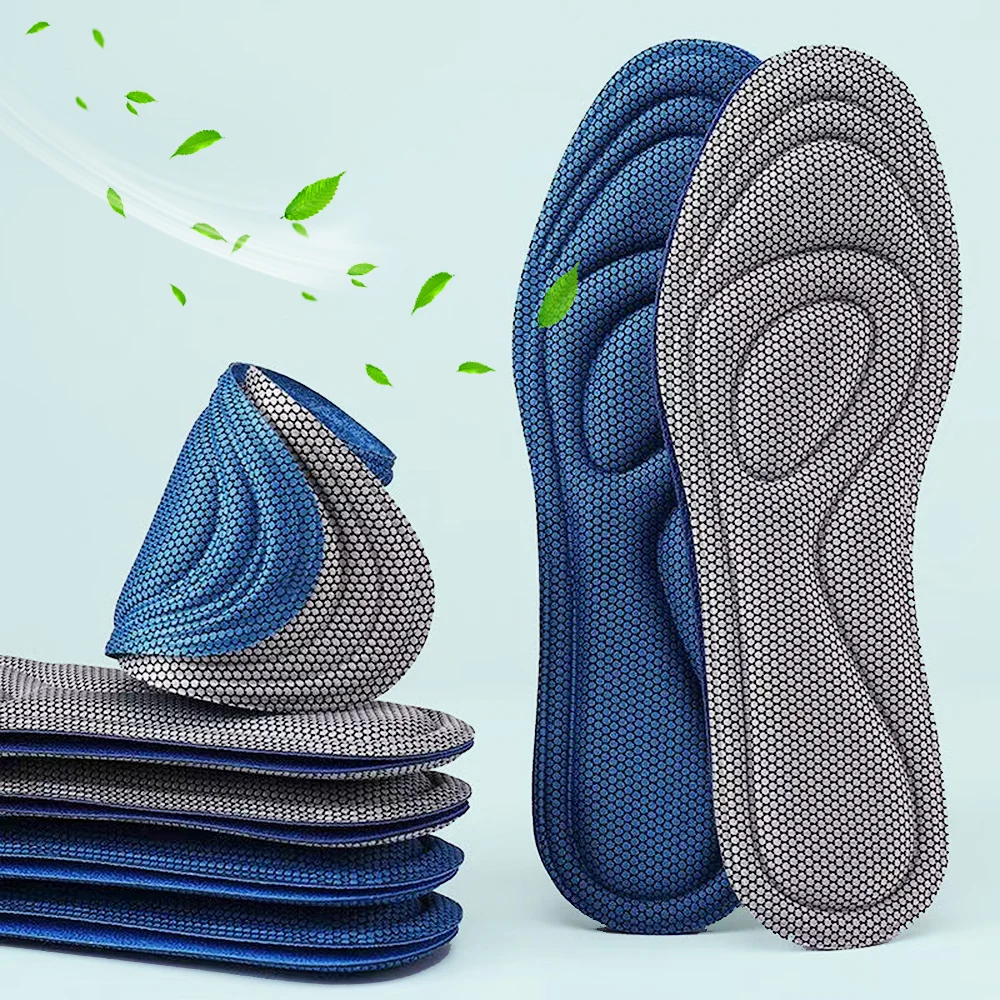 Solette ortopediche in memory foam da 4 pezzi per deodorizzazione antibatterica inserti per assorbimento del sudore scarpe sportive cuscinetti da corsa_voghion.com