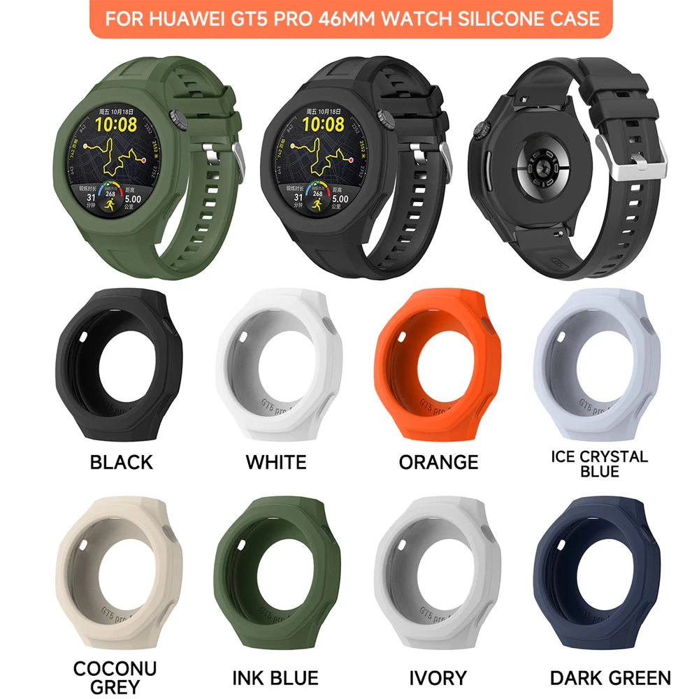 Shockproof Clear Silicone Protective Watch Case - 46mm Cover Shell Replacement