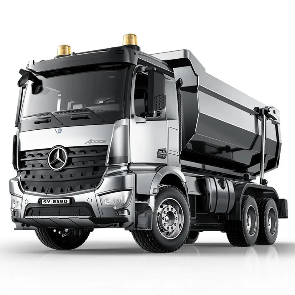 1/20 E590 RC Dump Truck Remote Control Super Car Model Electric Loader Alloy Engineering Vehicle Beach Toys For Children Boys