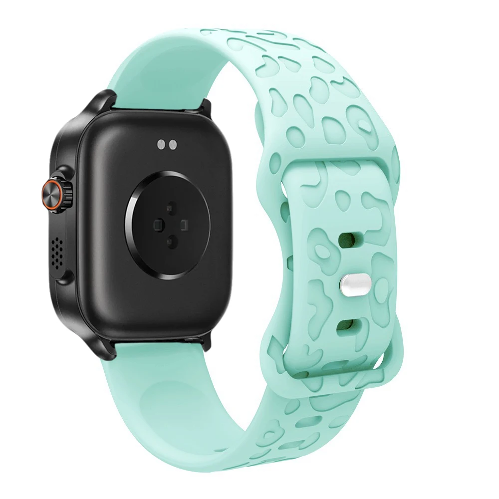 Leopard Engraved Sport Silicone Replacement Strap - 22mm Band