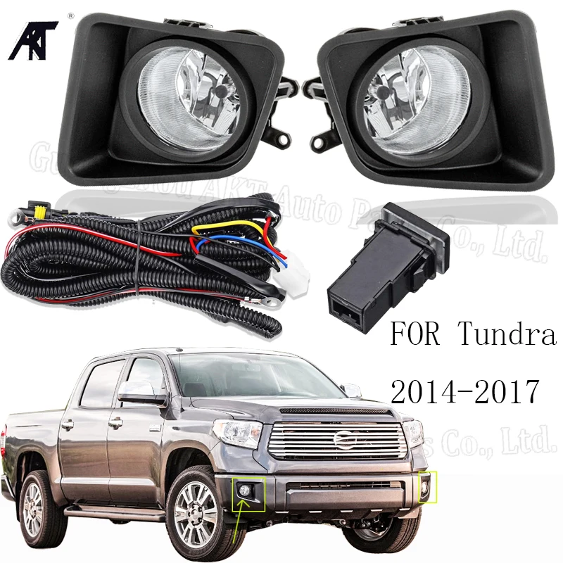 

Противотуманная фара, модель ty558 2014-2017 для Toyota Tundra, передний бампер автомобиля, модель светильник, хромированная противотуманная фара, противотуманные фары