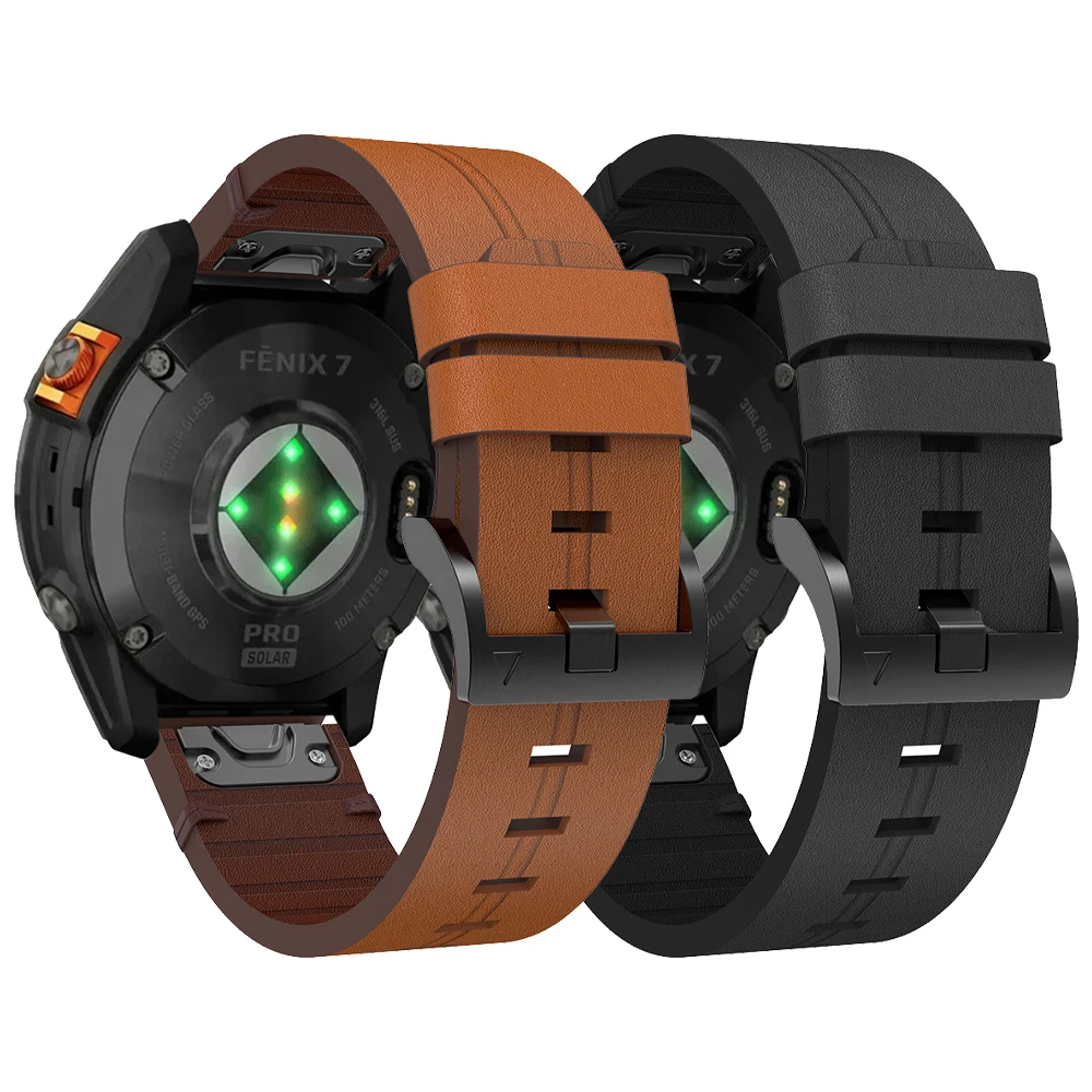 Genuine Leather Quick Fit 22 26mm Strap For Garmin Enduro