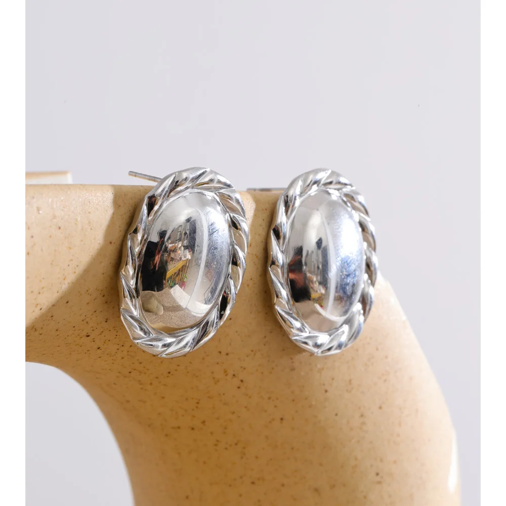 Yhpup Earrings Stainless Steel Simple Waterproof All Occasions