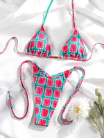 Miyouj Bandage Biquini Sexy Bikini Sets New Bathsuits Printed Beachwear Women's Two Piece Suit Low Waist Swimsuit 2025 Swimwear