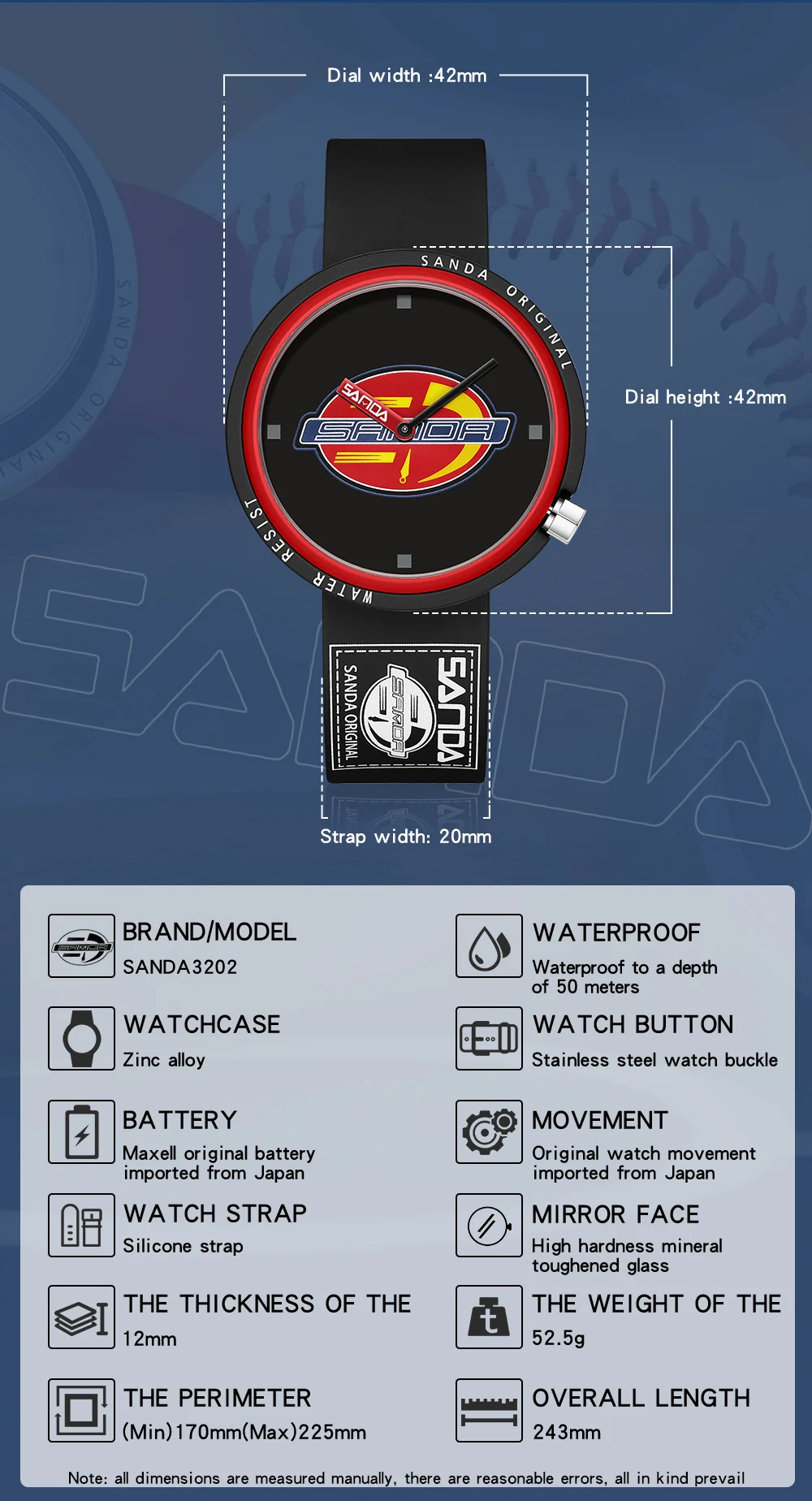 2024 SANDA Special price quartz watch waterproof student waterproof watch cool sports electronic watch Relogio Masculino 3202