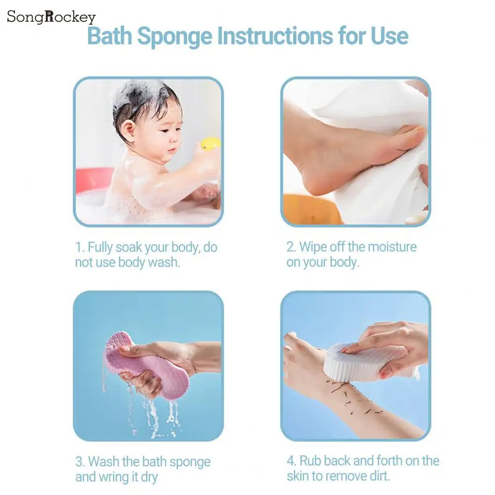 Korean Fiber Body Scrub Bath Sponge Exfoliating Brush Magic Bathroom Products Household Merchandises Home Garden 6