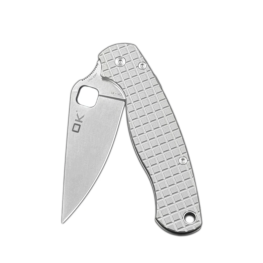 OK-81TI CPM-S30V Blade Titanium Alloy Handle Ceramic Bearings Outdoor Camping Hunting Pocket Folding Knives 3