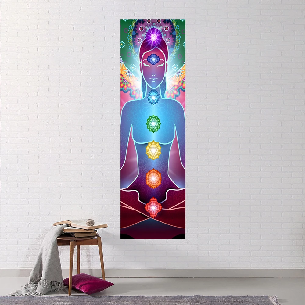 Indian Buddha Statue Meditation 7 Chakra Tapestry Wall Hanging Mandala Tapestries Wall Hanging Psychedelic Yoga Wall Hanging 4