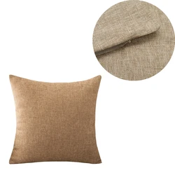 Cozy Linen Solid Sofa Cushion Cover - Elegant Home Office Throw Pillow Case - 55X55CM (C05)