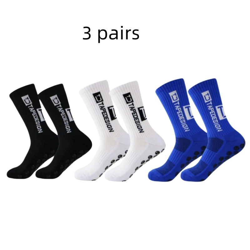 

Мужские Нескользящие уличные футбольные носки, 3 пары, спортивные футбольные носки 39-45