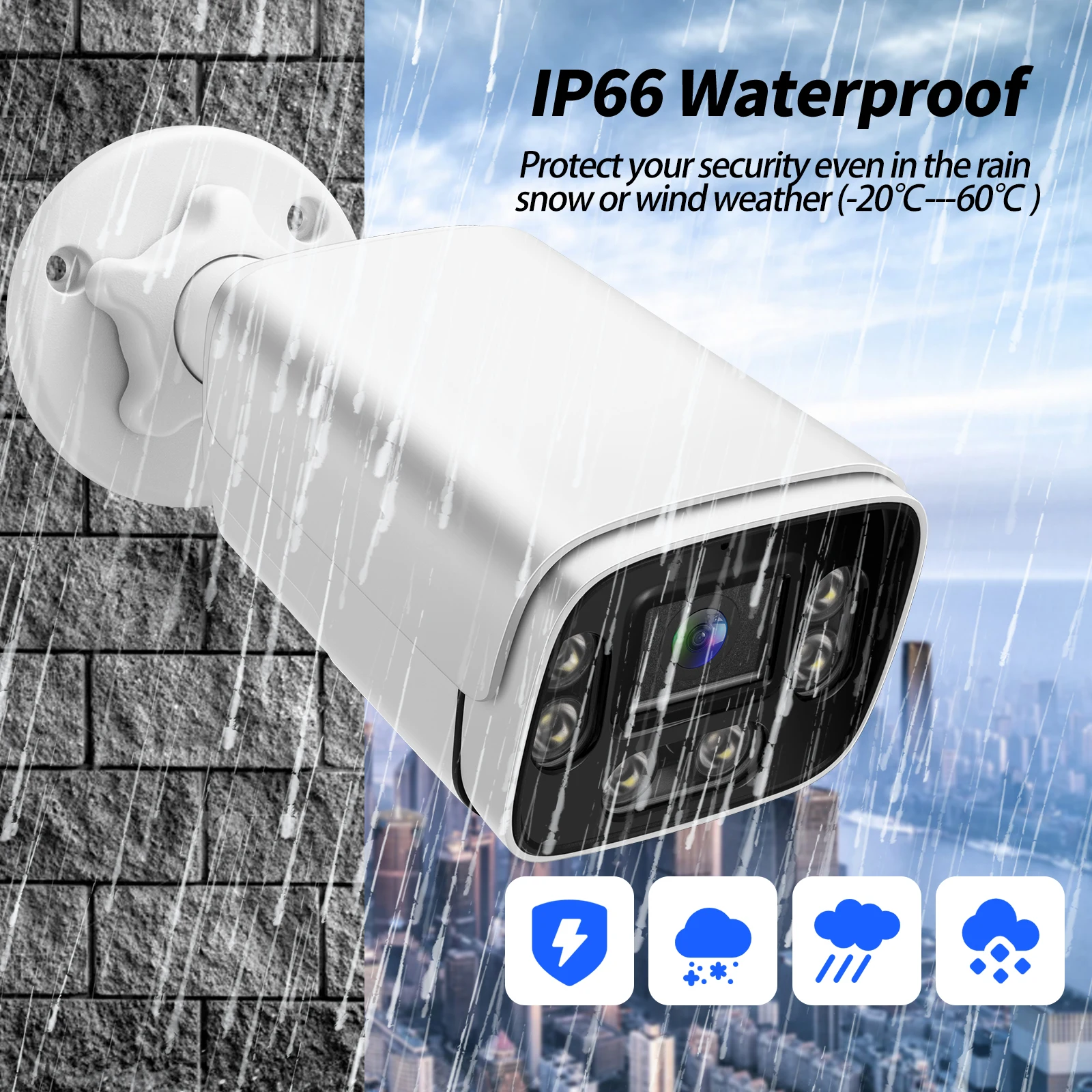 New 4K 8MP IP Camera 5MP 4MP Two Way Audio Outdoor POE H.265 Onvlf Metal Bullet CCTV Home 4MP Color Night Vision Security Camera 5