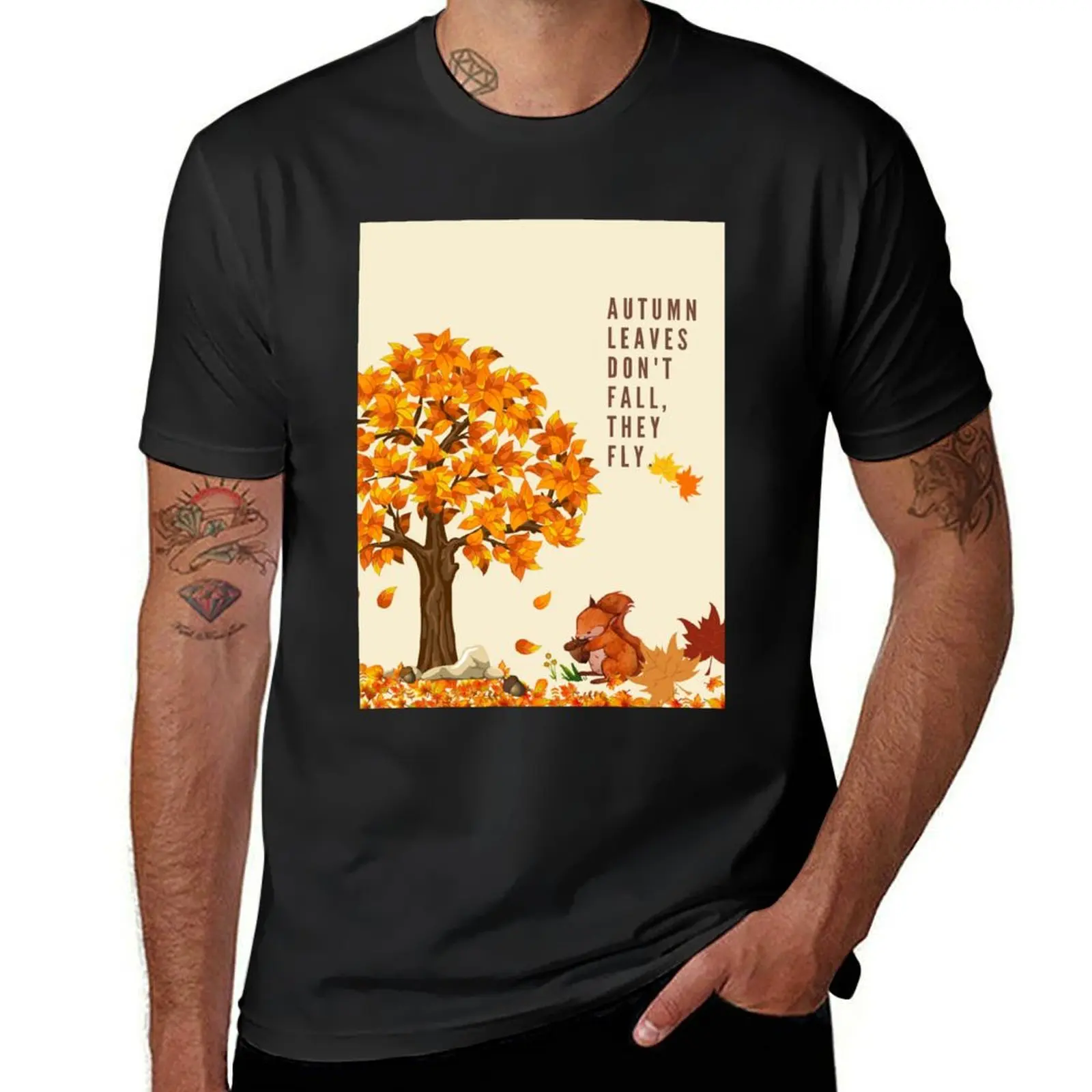 

Autumn Leaves T-shirt boys animal print korean fashion heavyweights t shirts for men