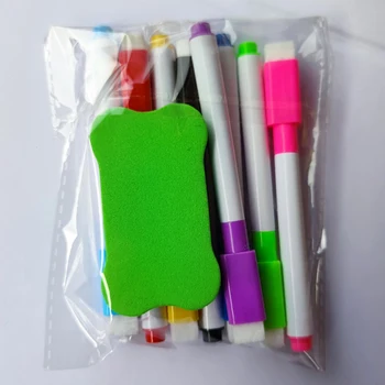 Pennarelli cancellabili a secco a 8 colori con gomma magnetica, adatti per lavagne bianche da ufficio, calendari, lezioni, regali di Natale