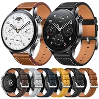 20mm 22mm Leather Watch Strap for Xiaomi Mi Watch S2 S1 Pro Replacement Band Soft Correa Wristband for Xiaomi Watch Color 2 Band