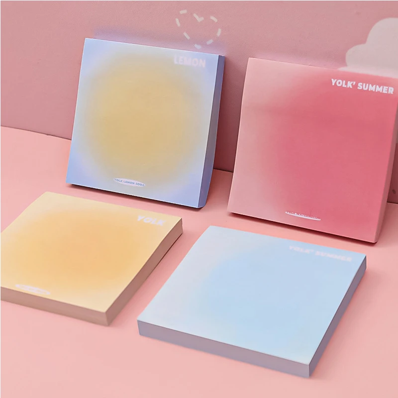 50 Sheets/Pack Gradient Memo Pad Sticky Notes Planner DIY Diary Decoration Note Pad Scrapbooking School Supplies Stationery