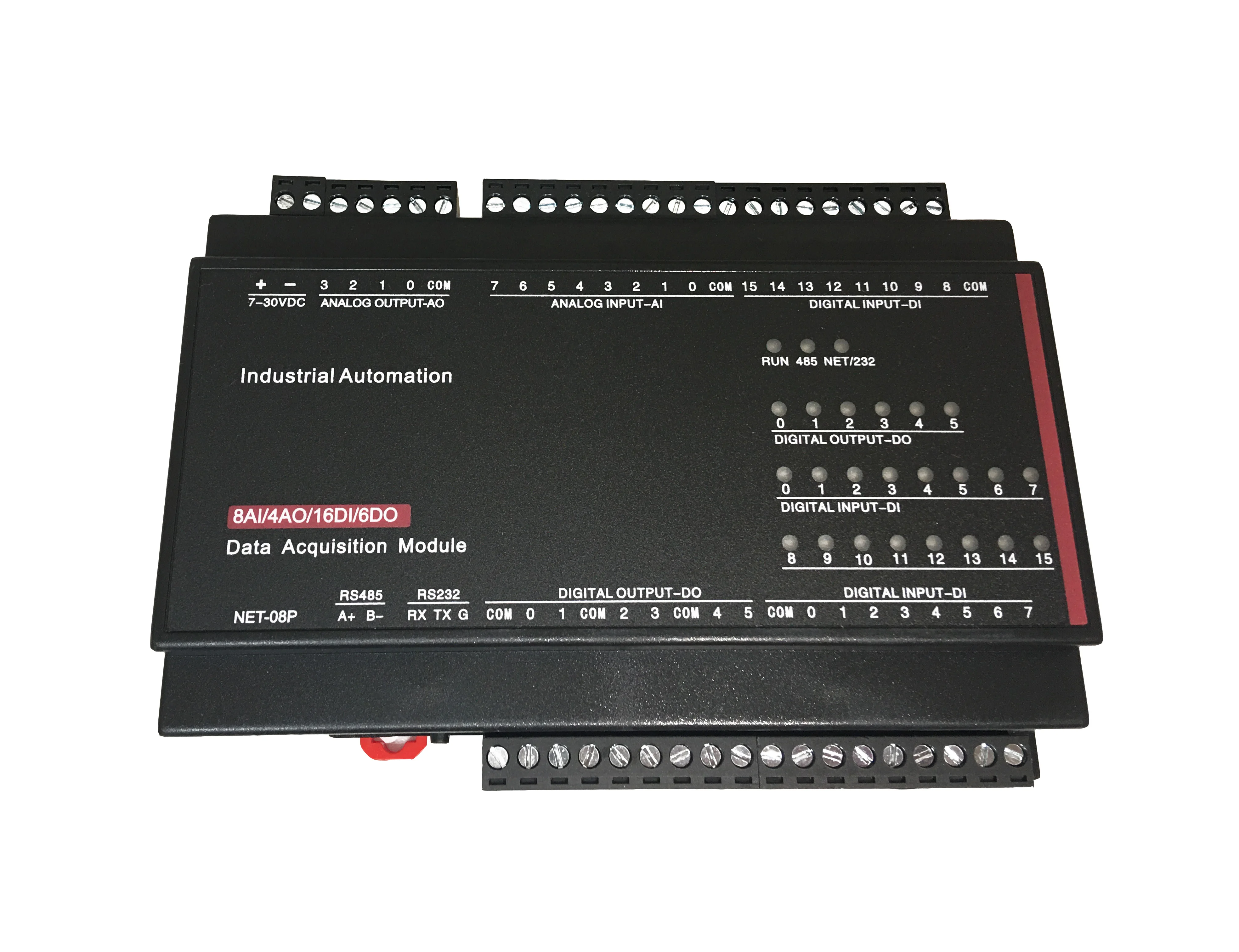 

8 AI 4 AO 16 DI 6 DO Analog Digital Input Output 232 485 Ethernet Modbus RTU TCP IP DIN Rail Remote IO Controller TCP-246s-A