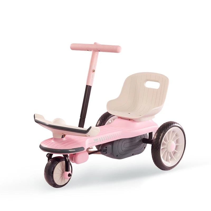 Children's Fitness Rowing Car,Hand-pulled Three-wheeled Bicycles,Can Sit on The Rocking Luminous Bicycle Toy Children's Tricycle