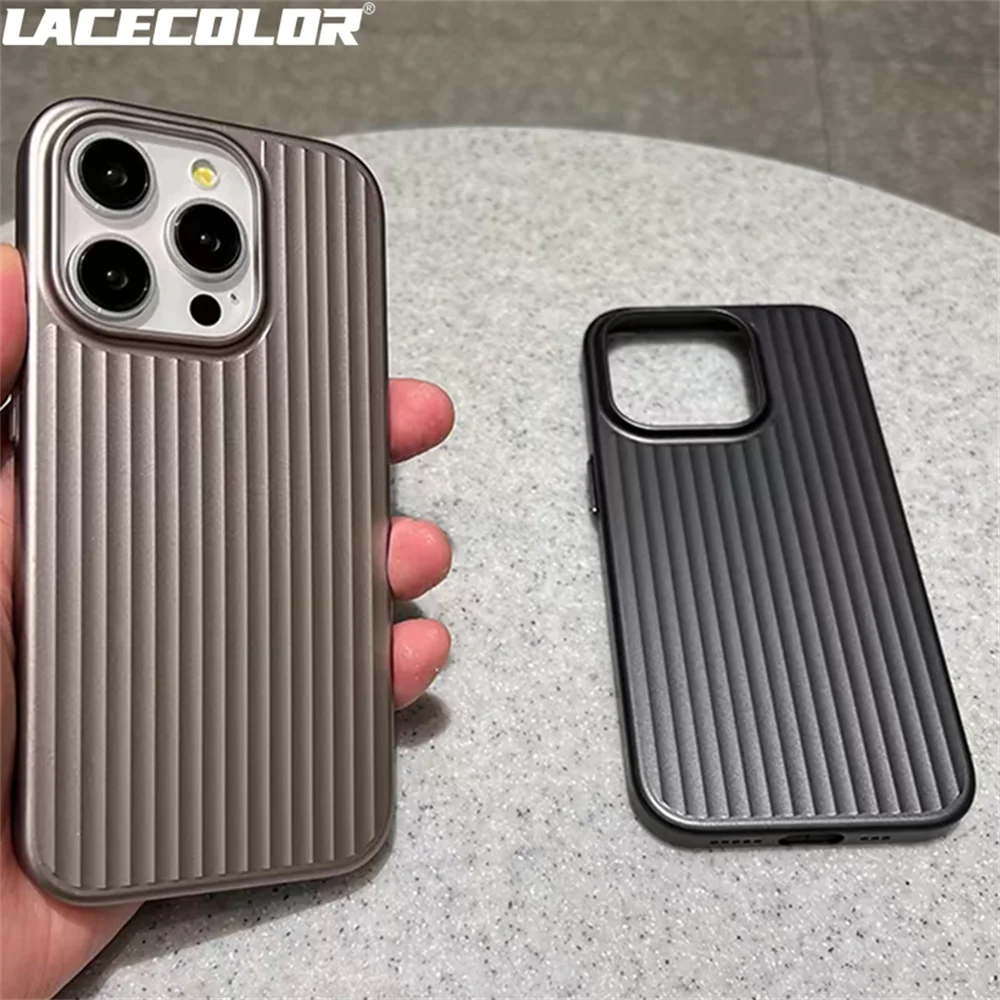 Luxury Stripes Metallic Paint Armor Case - Shockproof Camera Protective Slim Matte Finish