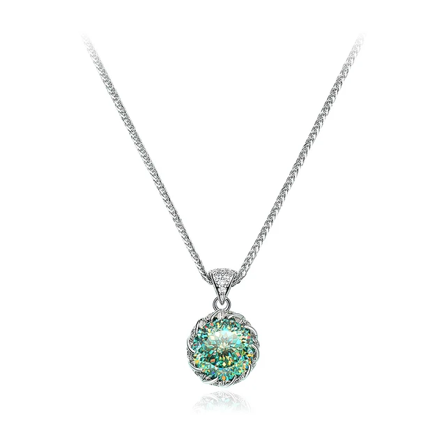 Pendant Necklace S925 Sterling Silver Emerald - Luxury Fine Jewelry 7
