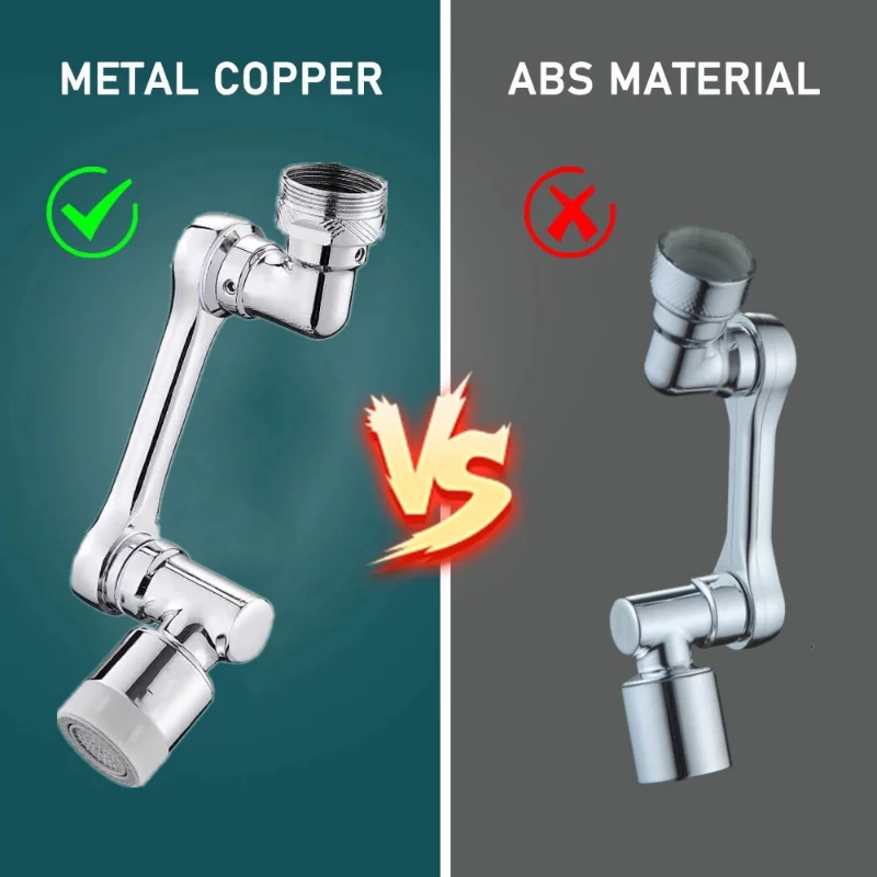 Metal 1080° Rotating Splash Filter Faucet Extender Spray Head Dual Mode Kitchen Tap Aerator Water Nozzle Faucet Bubbler 22/24mm 2