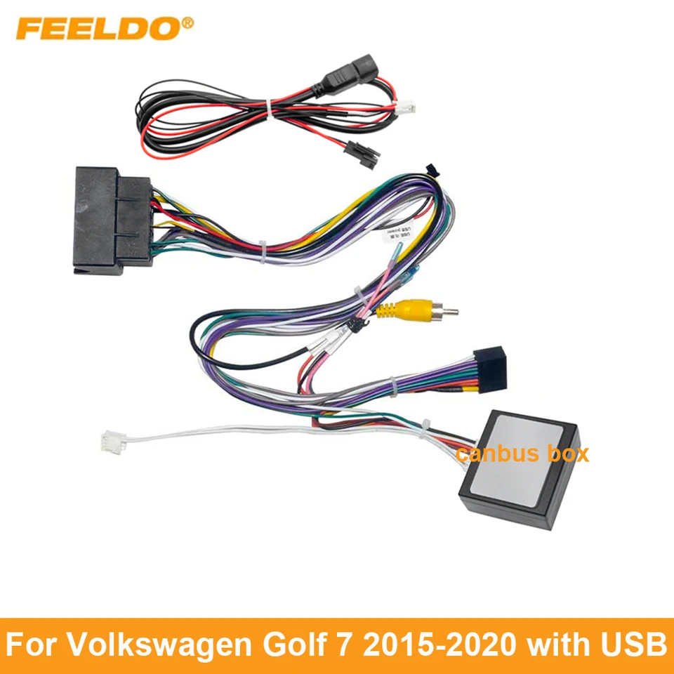 FEELDO Car Radio Stereo Head Unit 16Pin Wire Harness Adapter With Canbus  Box For Volkswagen Android Power Cable Connector - Price history & Review, AliExpress Seller - Cardudu Store