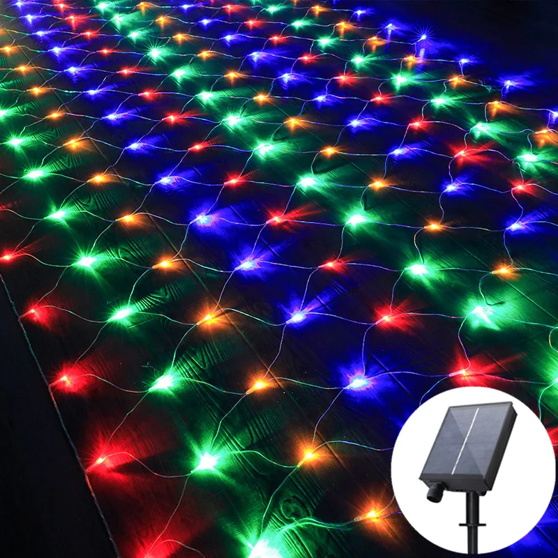 

3x2M 6Mx4M Solar String Lights Net Lamps Outdoor LEDs Garland for Christmas Holiday Xmas Backyard Wedding Party Decor Wall Lamps