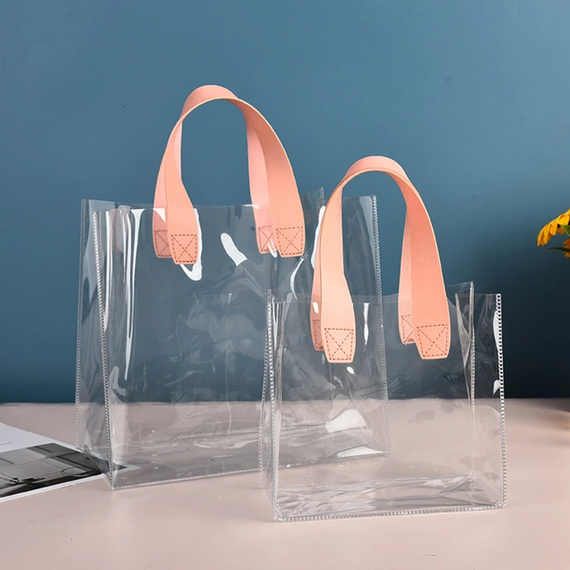New 1pc Transparent Gift Bag Wedding Favors for Guests PVC Handbag Gift Packaging Distributions Bags Candy Box Party Supplies