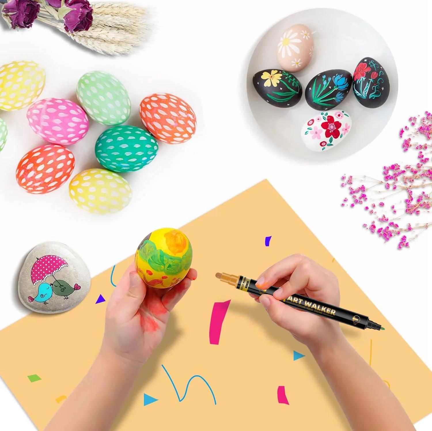 12/24/36 Colors Set Double Head Acrylic Markers Pen for Painting Kid Chirldren Water-proof Student Scholl Supplies Stationery