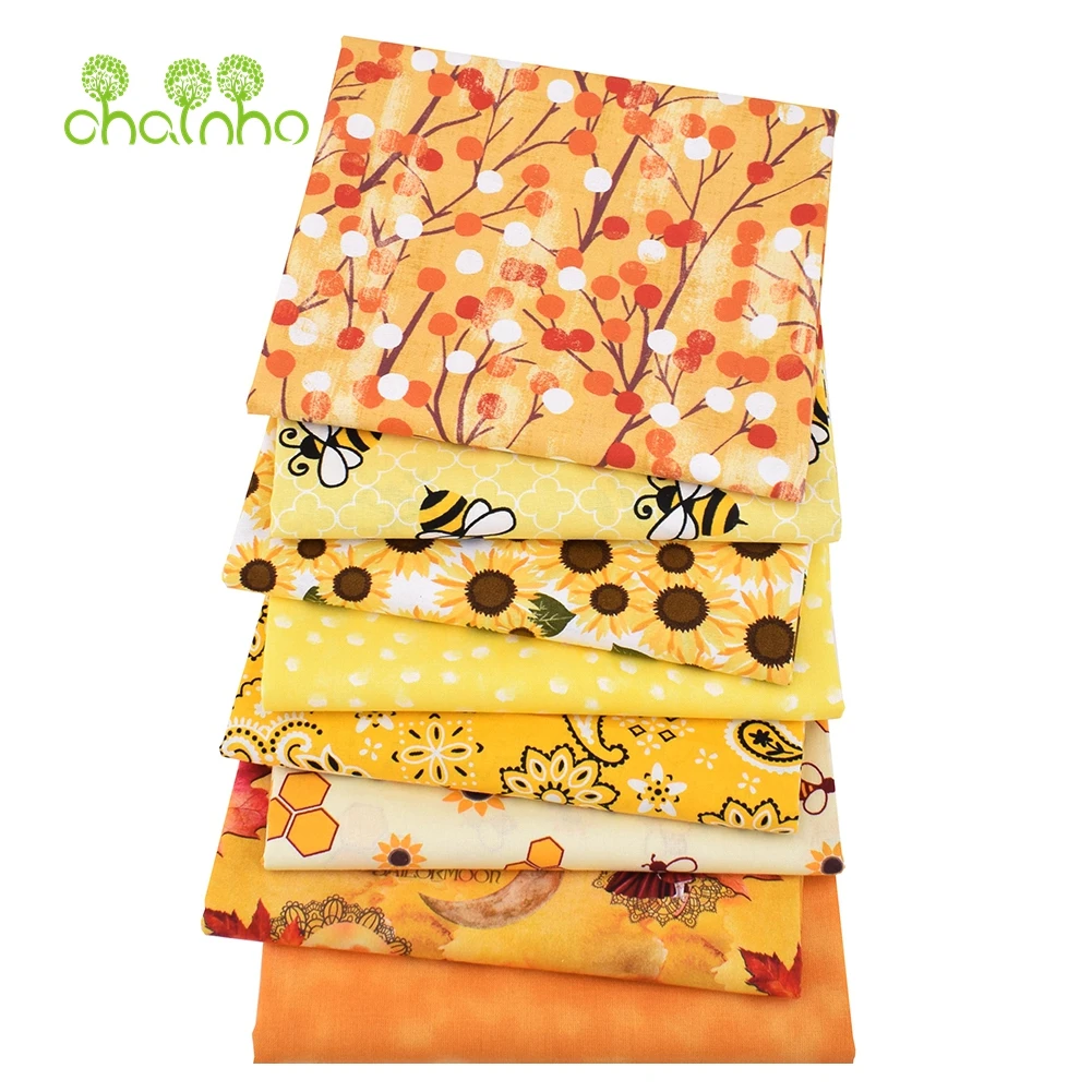 Chainho,Plain Weave Cotton Fabric,Handmade DIY Quilting Sewing Material,Patchwork Cloth,8 Bronzing Series,20x25cm/Piece,15CD2