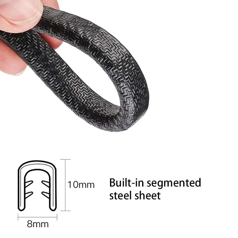 Car Door Anti Collision Strip Steel Disc Bumper Trim Edge Scratch Protector Strip Sealing Guard Styling Car Decor 5/10m car door anti collision strip