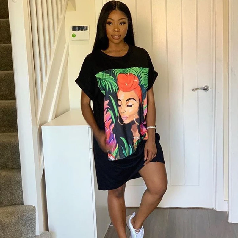 Oversized T Shirt Dress Women Short 