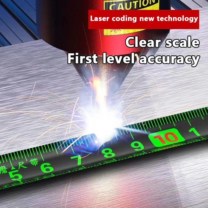 Fluorescence Tape Measure 3/5M Wear Resistant Thickened Portable Tape Measure Steel Tape Measure High Precision Ranging Tool
