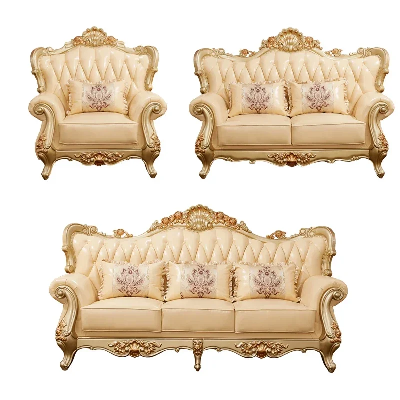 Wood Two Seater Nordic Sofa Chair Soft Leather Lazy Puffs Living Room Sofas Recliner Modern Floor Woonkamer Banken Furniture