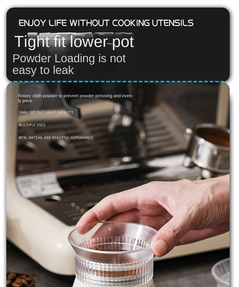 Description Picture 5 of itemCoffee Tamper for Moka Pot Rotary Powder Dosing Ring Coffee Distributor Leveler for 3/6 Cups Espresso Tools