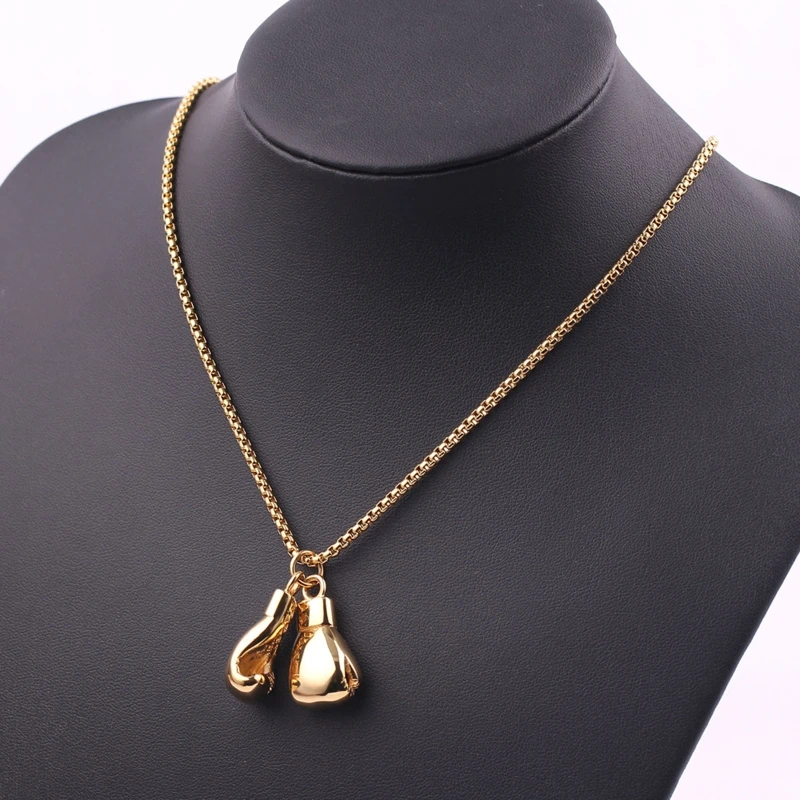 Gold Boxing Glove Pendant Necklaces Hiphop Sport Fitness Chain Necklace  Fashion Jewelry Cadenas Para Hombre - Necklace - AliExpress