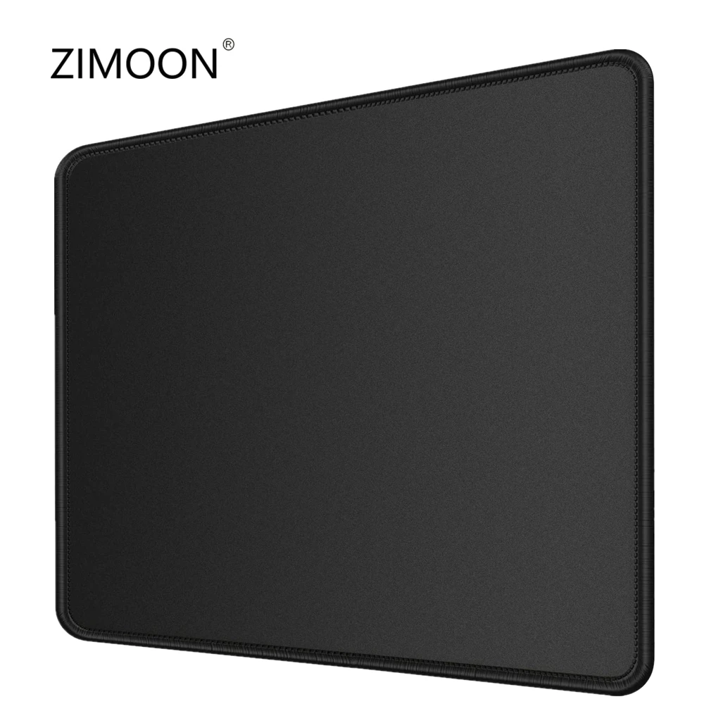 25x29cm All Black Gaming Mouse Pad With Stitched Edge Small Size Nonslip Rubber Base Mousepad